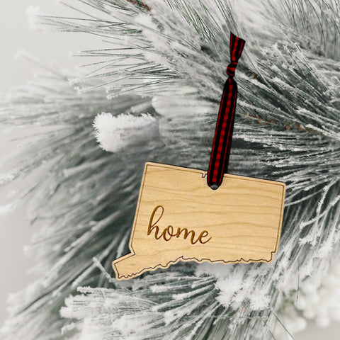 Connecticut Home Script Ornament
