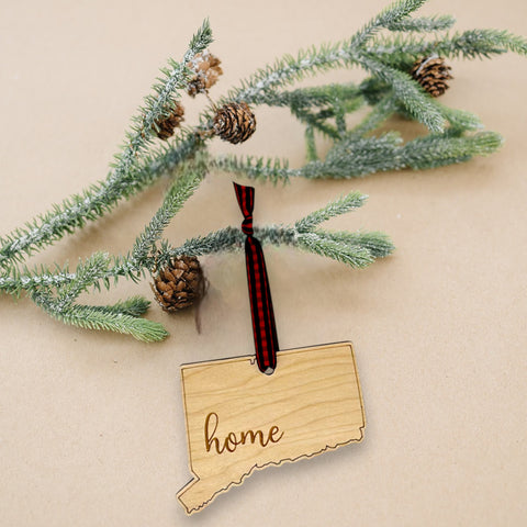 Connecticut Home Script Ornament