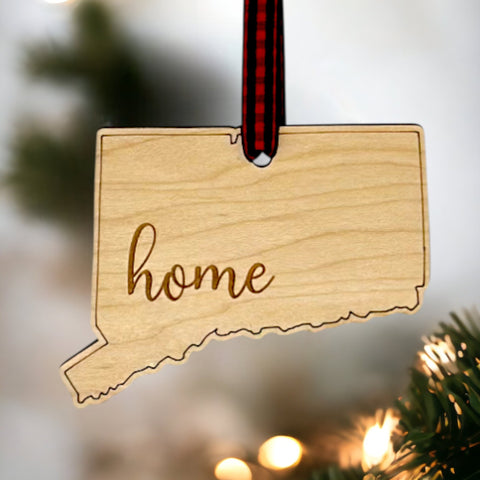 Connecticut Home Script Ornament