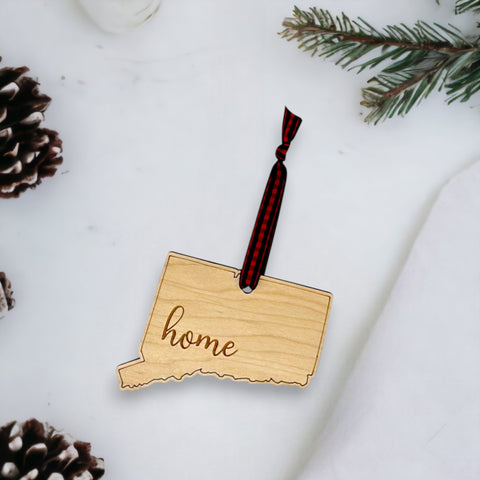 Connecticut Home Script Ornament