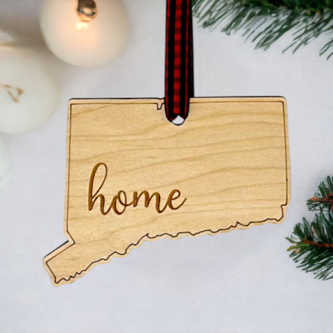 Connecticut Home Script Ornament