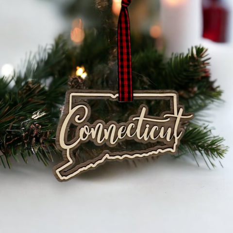 Connecticut Double Layer Ornament