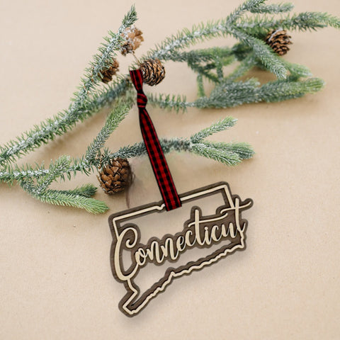 Connecticut Double Layer Ornament