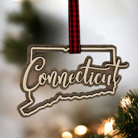 Connecticut Double Layer Ornament