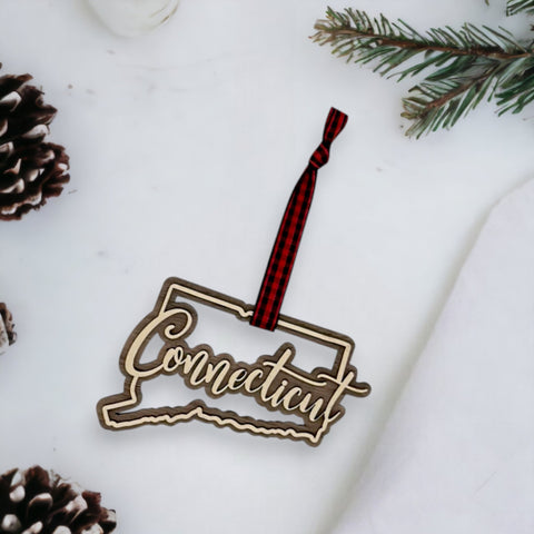 Connecticut Double Layer Ornament
