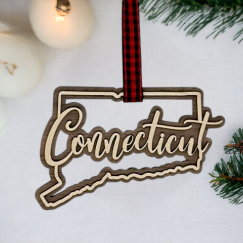 Connecticut Double Layer Ornament
