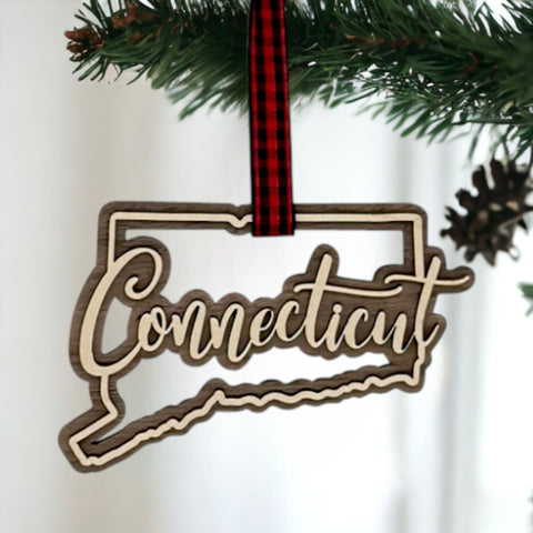 Connecticut Double Layer Ornament