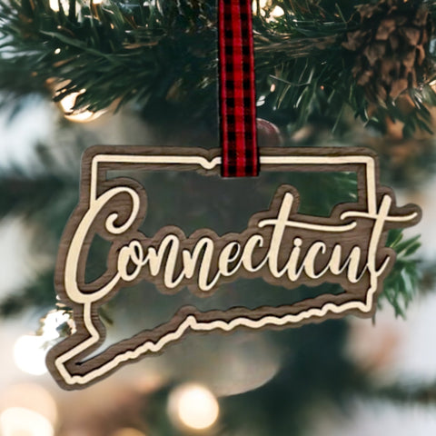 Connecticut Double Layer Ornament