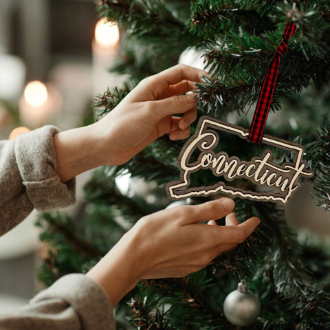 Connecticut Double Layer Ornament