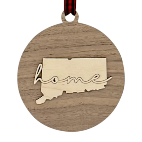 Connecticut Home Cursive Ornament