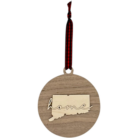 Connecticut Home Cursive Ornament
