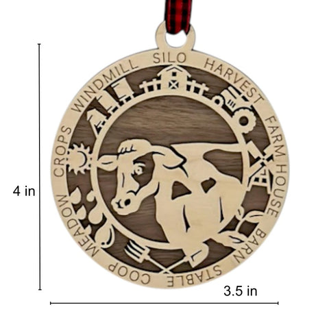 Custom Wooden Cow Ornament