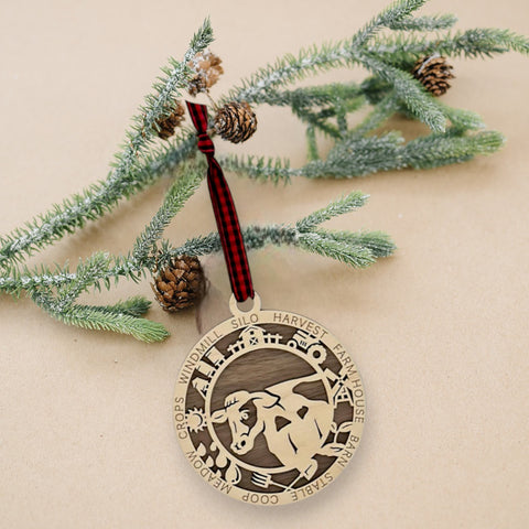 Custom Wooden Cow Ornament