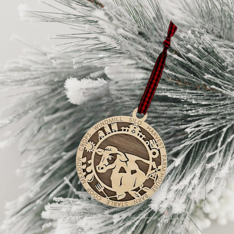 Custom Wooden Cow Ornament