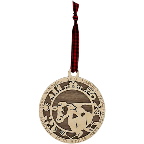 Custom Wooden Cow Ornament