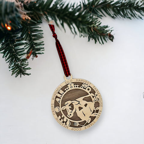 Custom Wooden Cow Ornament