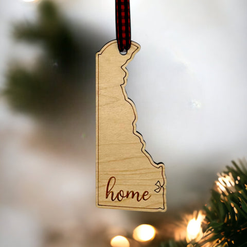 Delaware Home Script Ornament