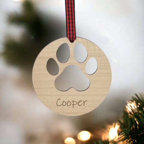 Cherished Memories: Personalized Custom Dog Paw Memorial Ornament - Honor your canine companion with a unique touch. Customize with your dog's name, creating a heartfelt keepsake to celebrate their enduring spirit and love in your home.