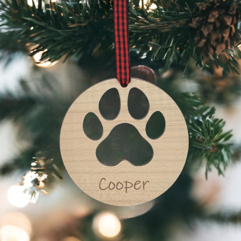 Cherished Memories: Personalized Custom Dog Paw Memorial Ornament - Honor your canine companion with a unique touch. Customize with your dog's name, creating a heartfelt keepsake to celebrate their enduring spirit and love in your home.