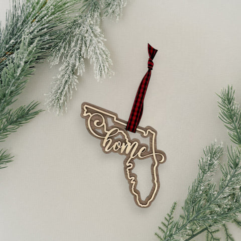 Florida Home Double Layer Ornament
