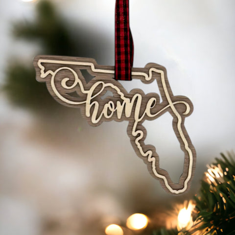 Florida Home Double Layer Ornament