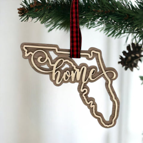 Florida Home Double Layer Ornament