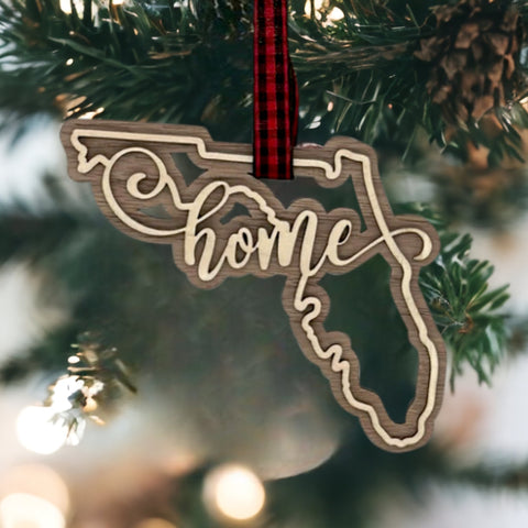 Florida Home Double Layer Ornament