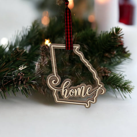 Georgia Home Double Layer Ornament