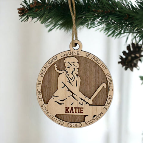 Score a goal for holiday spirit with our Personalized Female Field Hockey Ornament! Tailored for field hockey enthusiasts, this custom keepsake adds a personal touch to your tree. Celebrate the drive and dedication of your player with this spirited ornament. Customize now for a winning touch in holiday decor – order your Personalized Female Field Hockey Ornament today!