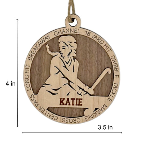 Score a goal for holiday spirit with our Personalized Female Field Hockey Ornament! Tailored for field hockey enthusiasts, this custom keepsake adds a personal touch to your tree. Celebrate the drive and dedication of your player with this spirited ornament. Customize now for a winning touch in holiday decor – order your Personalized Female Field Hockey Ornament today!
