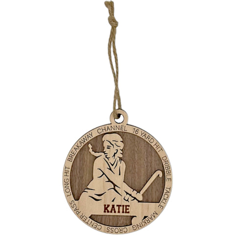 Score a goal for holiday spirit with our Personalized Female Field Hockey Ornament! Tailored for field hockey enthusiasts, this custom keepsake adds a personal touch to your tree. Celebrate the drive and dedication of your player with this spirited ornament. Customize now for a winning touch in holiday decor – order your Personalized Female Field Hockey Ornament today!