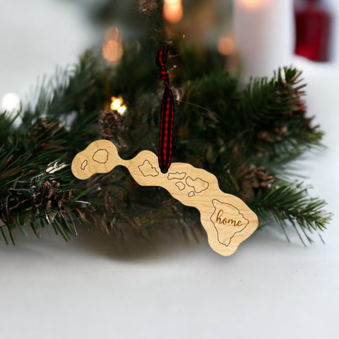 Hawaii Home Script Ornament