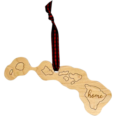 Hawaii Home Script Ornament