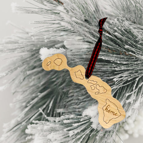 Hawaii Home Script Ornament