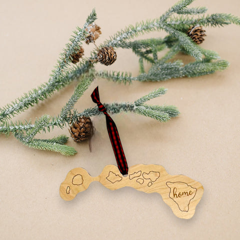 Hawaii Home Script Ornament