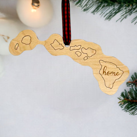 Hawaii Home Script Ornament