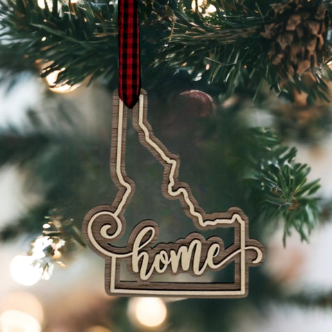 Idaho Home Double Layer Ornament