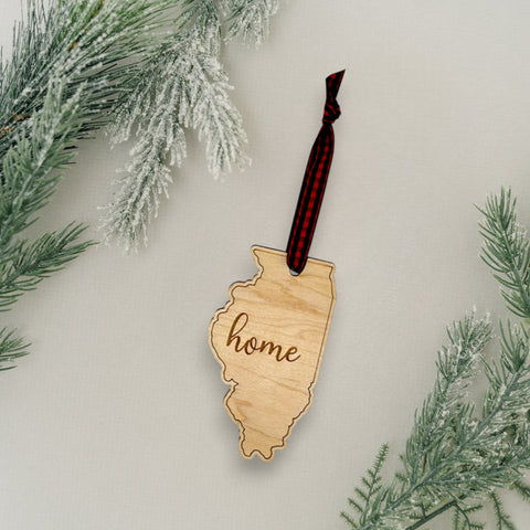 Illinois Home Script Ornament