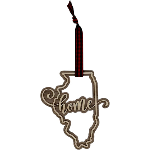 Illinois Home Double Layer Ornament