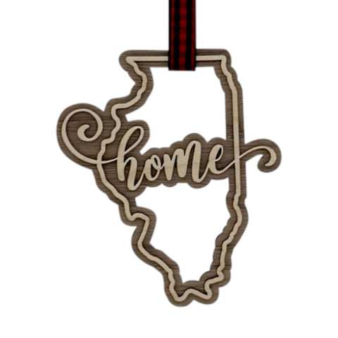 Illinois Home Double Layer Ornament