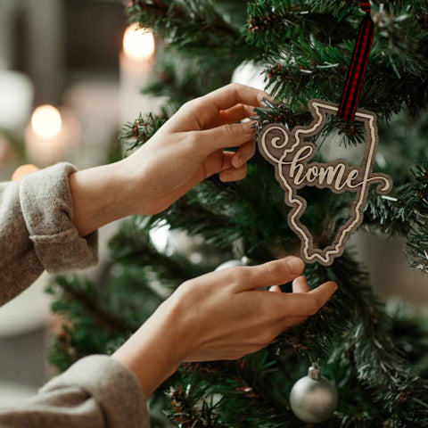 Illinois Home Double Layer Ornament