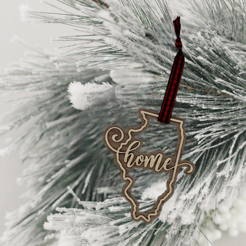 Illinois Home Double Layer Ornament