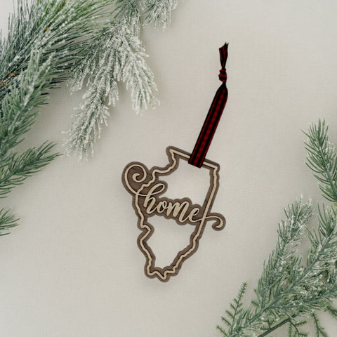 Illinois Home Double Layer Ornament