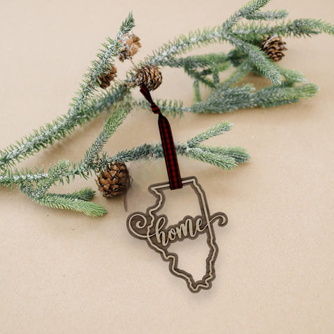 Illinois Home Double Layer Ornament