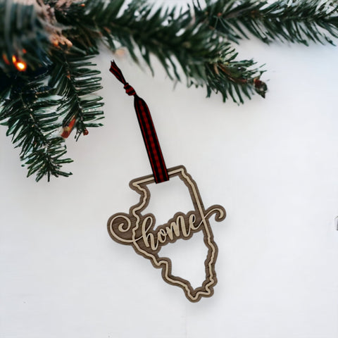 Illinois Home Double Layer Ornament