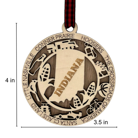 Deck the halls with Hoosier pride! Introducing our Indiana State Highlights Ornament, a perfect blend of charm and tradition. Celebrate the beauty of the Crossroads of America in every detail.