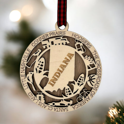 Deck the halls with Hoosier pride! Introducing our Indiana State Highlights Ornament, a perfect blend of charm and tradition. Celebrate the beauty of the Crossroads of America in every detail. 