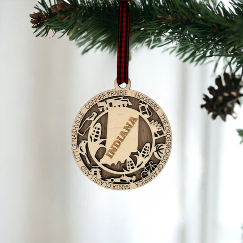 Deck the halls with Hoosier pride! Introducing our Indiana State Highlights Ornament, a perfect blend of charm and tradition. Celebrate the beauty of the Crossroads of America in every detail.