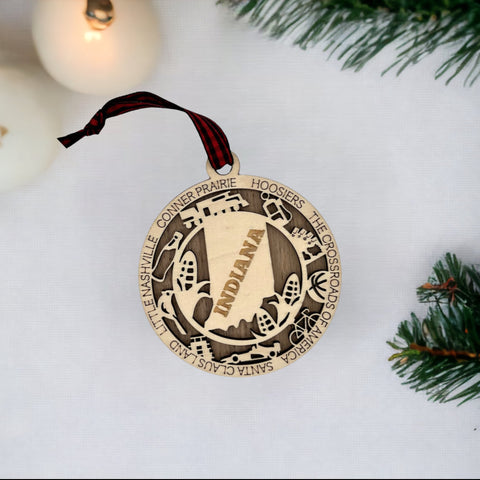 Deck the halls with Hoosier pride! Introducing our Indiana State Highlights Ornament, a perfect blend of charm and tradition. Celebrate the beauty of the Crossroads of America in every detail.