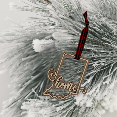 Indiana Home Double Layer Ornament